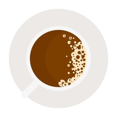 Top view coffee cup icon. Flat illustration of top view coffee cup vector icon for web design