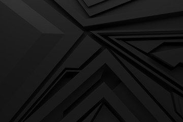 abstract dark black  background texture 3d illustration.