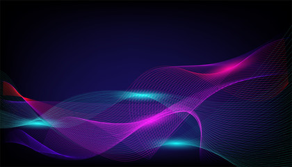 Fototapeta premium Vector background of flowing lines in the form of wave flowing lines in the form of waves. Modern surface design futuristic for Banner, greetings card, poster, pattern ,template background 