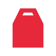 Paper bag vector illustration, flat style icon