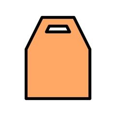 Paper bag vector illustration, filled style editable outline icon