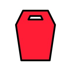 Paper bag vector illustration, filled style editable outline icon