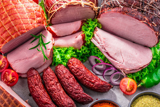 Composition with assorted meat products