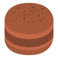 Choco macaroon icon. Isometric of choco macaroon vector icon for web design isolated on white background