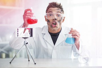 Chemistry student feeling outrageous after unsuccessful chemistry experiment