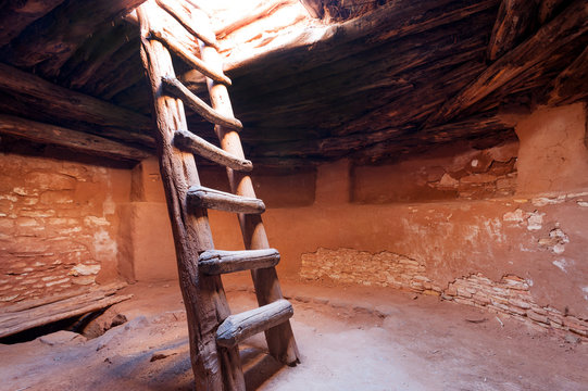 Kiva, a religious and ceremonial room of Puebloans, in Canyons of the Ancients National Monument, USA