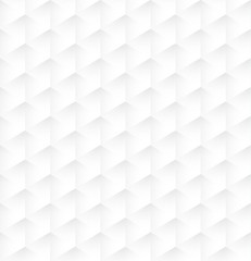 Embossed seamless pattern. Abstract texture. White background. Geometric ornament. Hexagon.