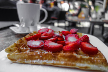 Erdbeerwaffel