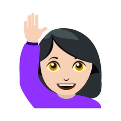 Raising hand woman emoji