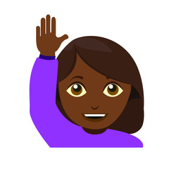 Raising hand woman emoji
