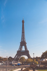Fototapeta na wymiar Eiffel Tower, symbol of Paris, France. Paris Best Destinations in Europe