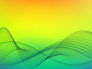 Fototapeta premium Hot summer day and a choppy heavy sea represented by harmonic lines background illustration