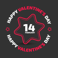 Valentine Day vector icon on the black background