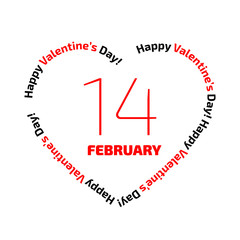 Valentine Day vector banner on the white