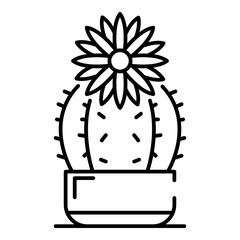Flower cactus icon. Outline flower cactus vector icon for web design isolated on white background