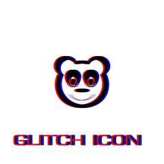 Panda icon flat.