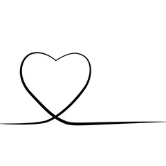Heart one line drawing