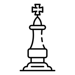 Chess king icon. Outline chess king vector icon for web design isolated on white background