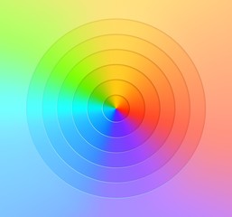 Paper cut vector radial gradient rainbow background