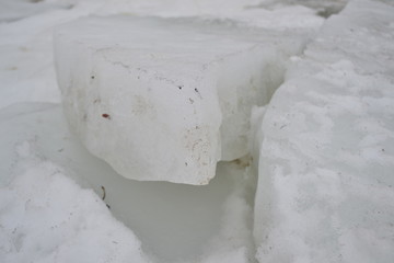  Ice block on the river