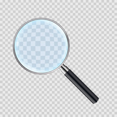 Magnifying glass vector illustration. Magnify zoom tool icon. Business instrument optical sign isolated