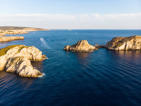 Aerial view on the islas Malgrats and Santa Ponca, Mallorca, Balearic Islands, Spain