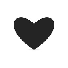 Black heart icon vector illustration.