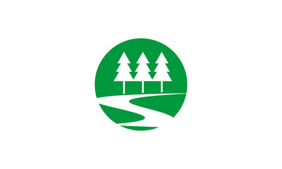 circle pine tree vector