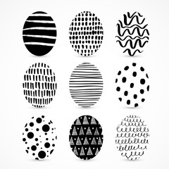 Easter eggs icons. Vector illustration.