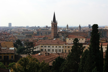 Fototapeta na wymiar Panorama of the city of Verona, Italy