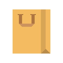 Paper bag vector illustration, flat style icon