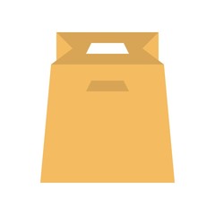 Paper bag vector illustration, flat style icon