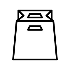 Paper bag vector illustration, line style icon