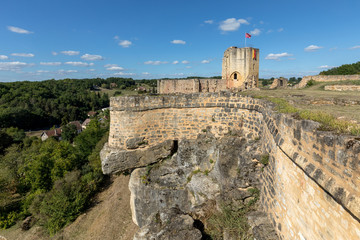 Fototapeta na wymiar Ruins of the castle at Carlux in Dordogne valley, Aquitaine, France