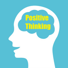 positive thinking head illustration