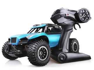 RC model rally car toy, offroad buggy with remote control.