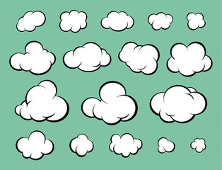 Obraz premium Set of clouds. Comic style.