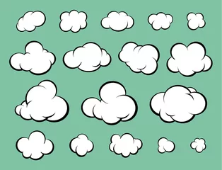 Fotobehang Set of clouds. Comic style. © Server