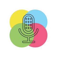 retro microphone icon - sound music