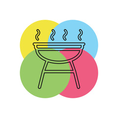 grill icon - vector barbecue party - picnic symbol