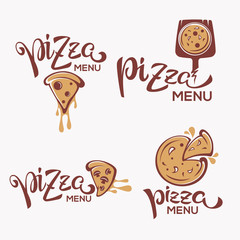 Pizza Menu,  pizza slice with lettering composition for yout logo, emblem, label