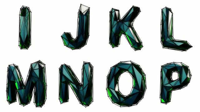 Alphabet from plastic isolated on white background. 4K