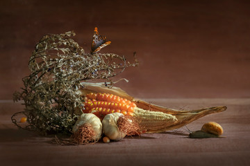 Corn and garlic