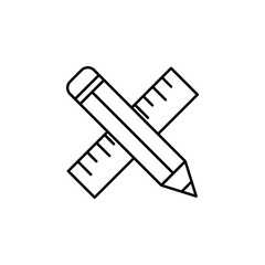 pencil, ruler icon. Element of education illustration. Signs and symbols can be used for web, logo, mobile app, UI, UX