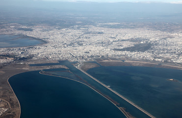 Fototapeta na wymiar Tunis aerial view