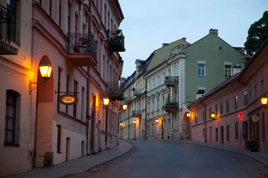 Uzupis neighbourhood in the evening, Vilnius, Lithuania