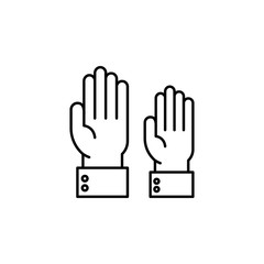 hands, man, gestures icon. Element of education illustration. Signs and symbols can be used for web, logo, mobile app, UI, UX