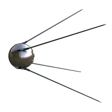satellite on isolated white background. 3d illustration