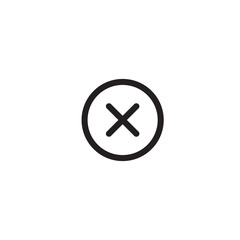 Cancel icon. Cancel close button on white background icon. Cancel icon graphic design vector symbol - Vector