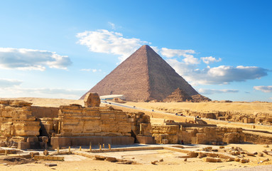 Egyptian pyramid in desert